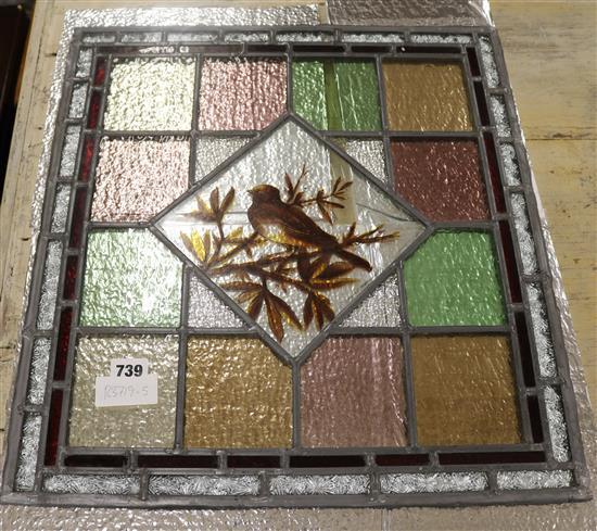 A Victorian stained glass window, 49 x 46cm